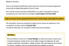 Transports scolaires 2022 - 2023